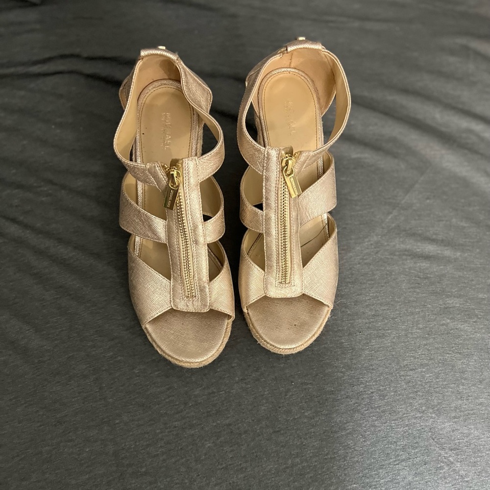 Gold Michael kors wedges